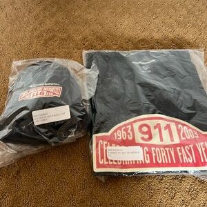 Vintage Collector Porsche 911 Forty Fast Years tshirt black XL matching hat new